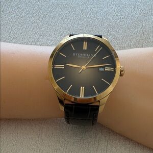 Stührling Gold and Black Watch